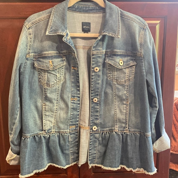 J Jill Denim Peplum Jacket S - Picture 1 of 4